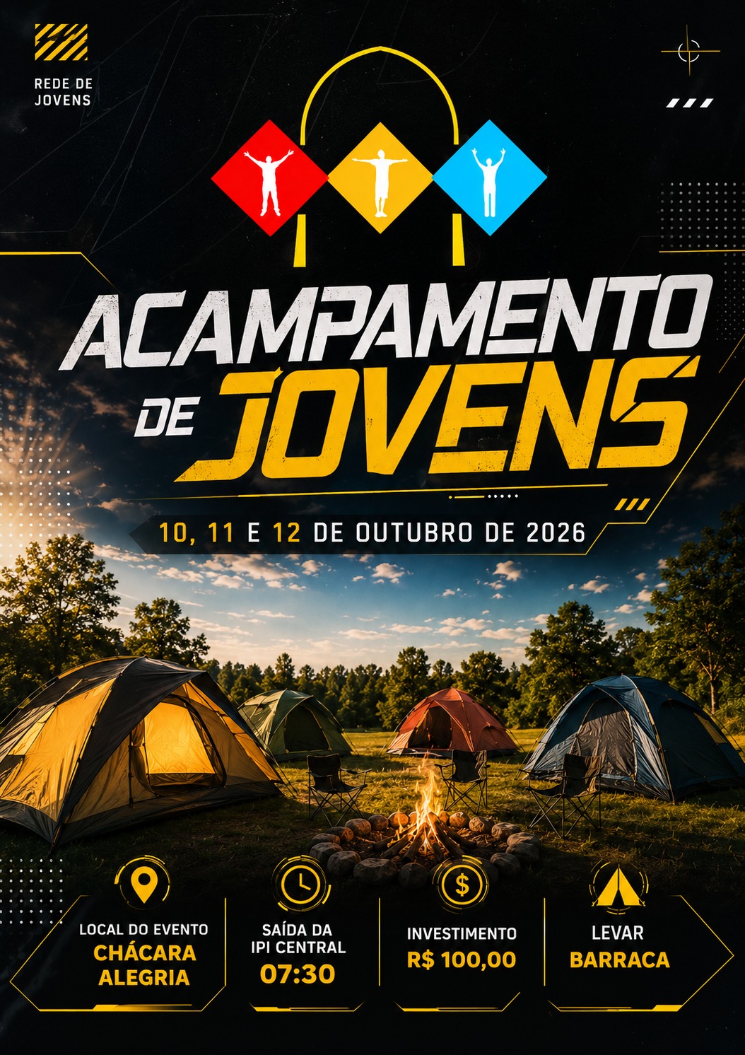 Estão abertas as inscrições para o acampamento de jovens